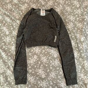 Gymshark Gray Cropped Sweatshirt